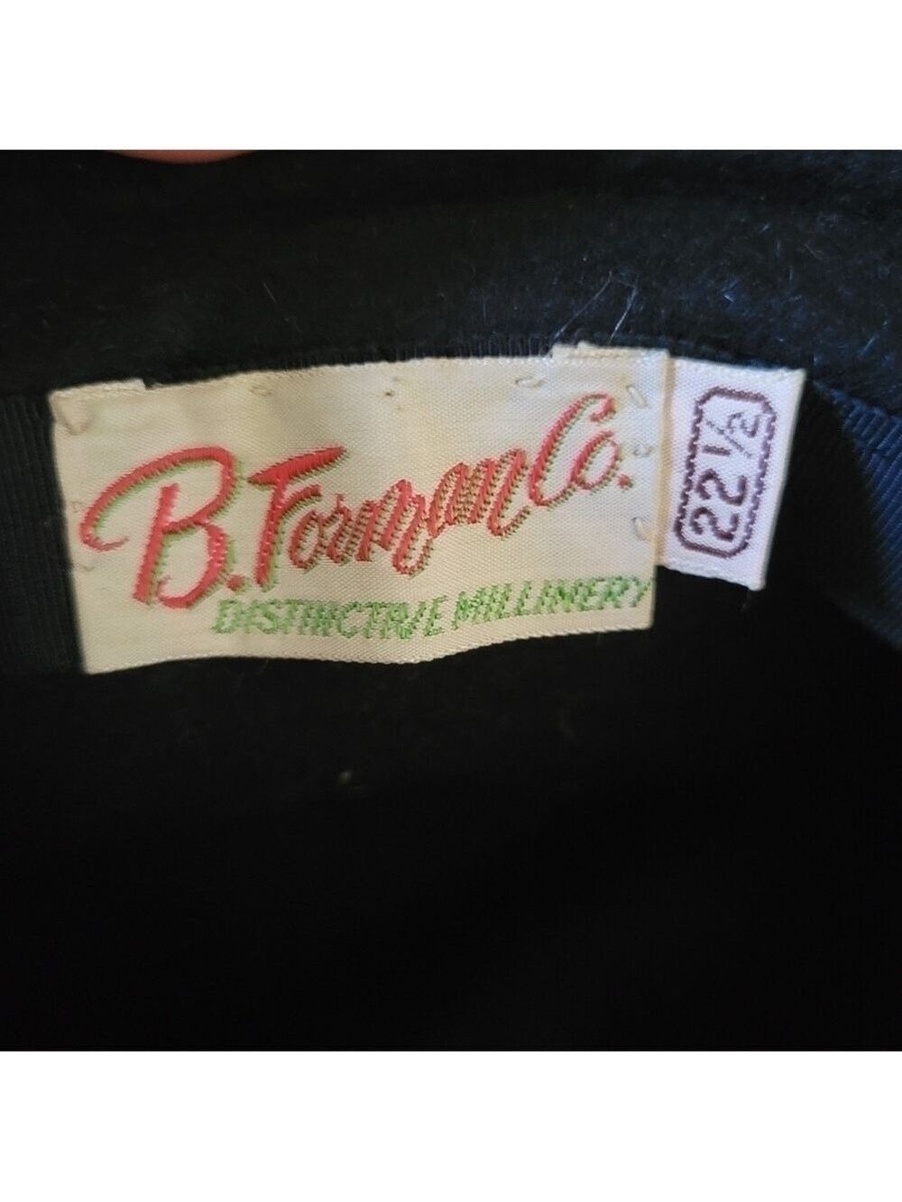 Vintage 1920s B. Forman Co. Riviera Italian Made Black Velour Hat Chapeau - Picture 4 of 10